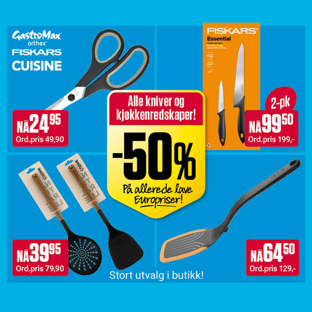 Europris 50% Kjøkkenutstyr Og Kniver U9
