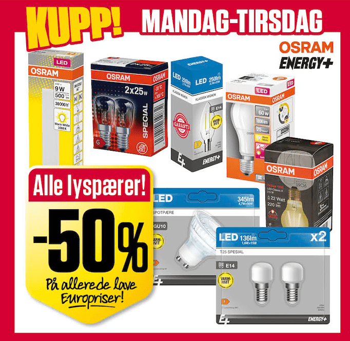 Europris Mandag Tirsdag U5