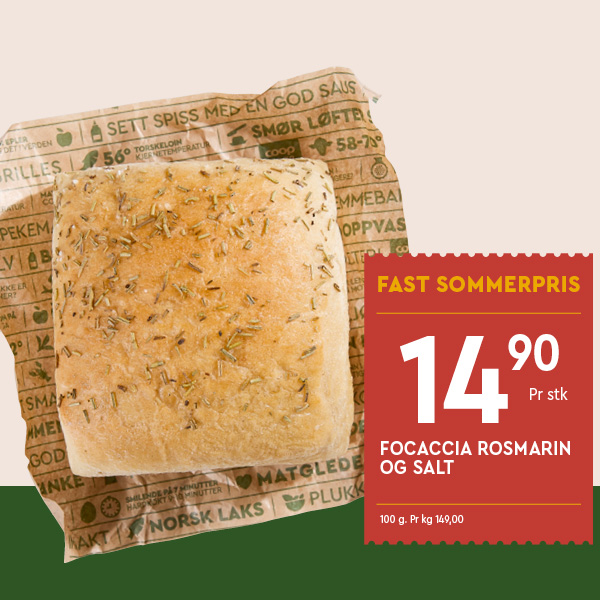 Coop Mega Focaccia Rosmarin Og Salt U24