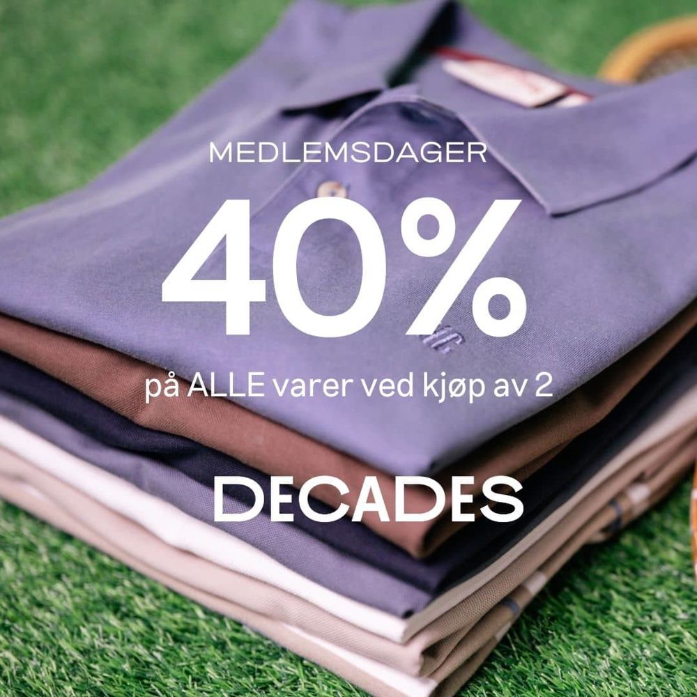 Decades 40% På Alle Varer 19.Juni 1.Juli