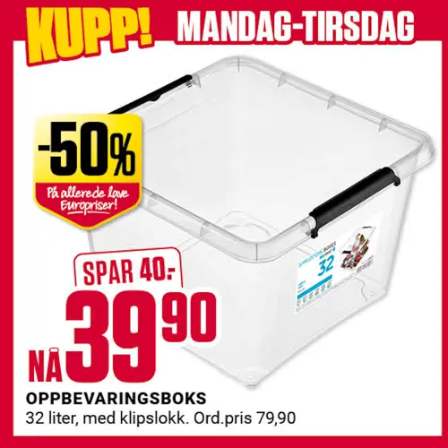 Europris Mandag Tirsdag U29