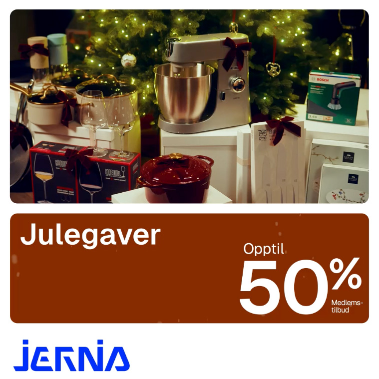Jernia 50% Julegaver 1. 7.Des