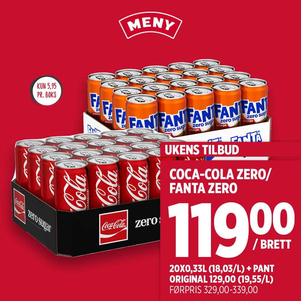 Meny Coca Cola Og Fanta Uten Sukker U38