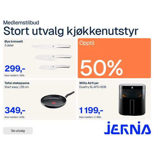 Jernia 50% Kjøkkenutstyr 3. 28.Okt