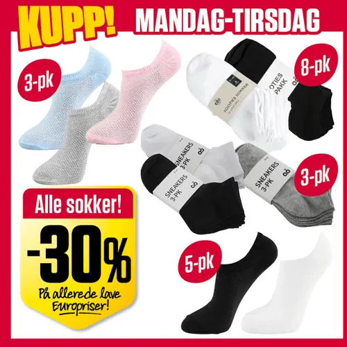 Europris 30% Alle Sokker U33