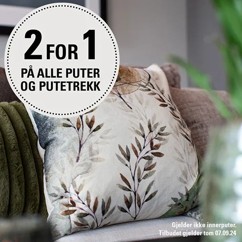Feel 2 For 1 På Puter Og Putetrekk 6.Aug 7.Sept
