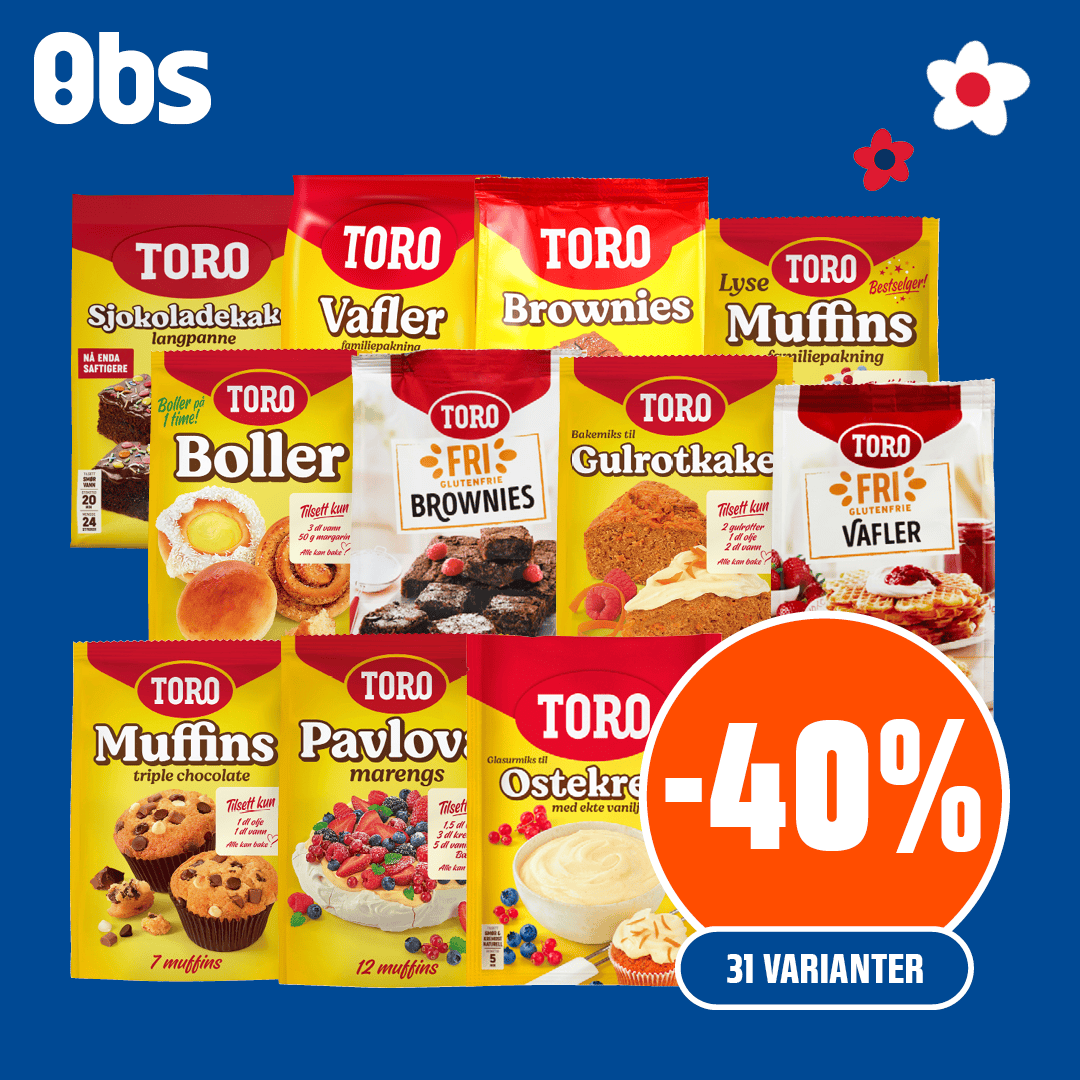 Obs Toro Kakemikser 40% 4. 9.5
