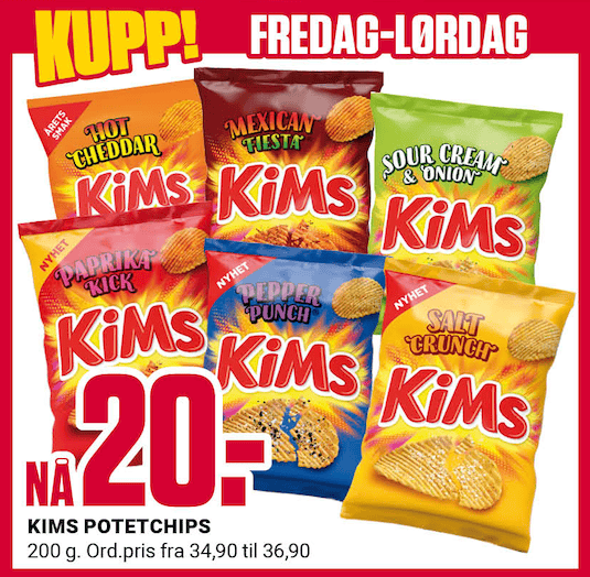 Europris Kims Potetchips U13