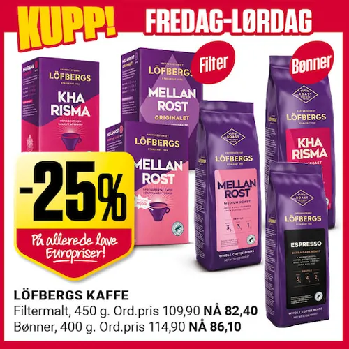 Europris Løfberg Kaffe 25% U37