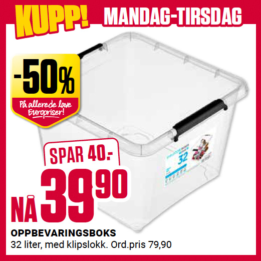 Europris Mandag Tirsdag U50