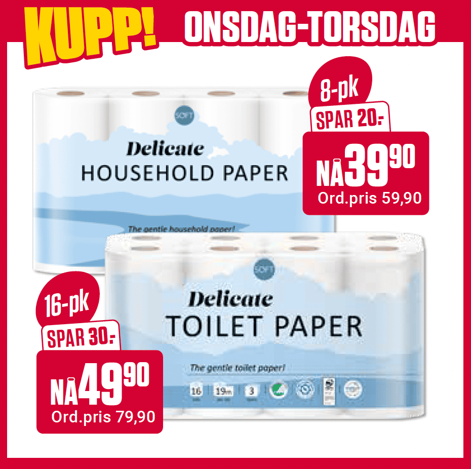 Europris Husholdning Og Toalettpapir Ons Tor U40