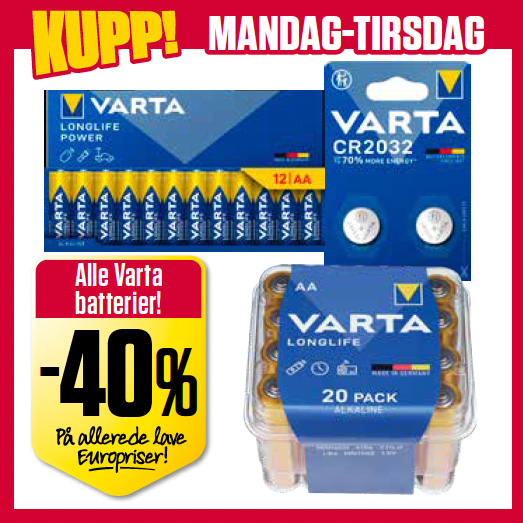 Europris Mandag Tirsdag U44