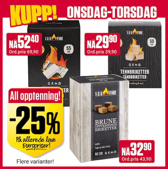 Europris 25% Opptenning U39