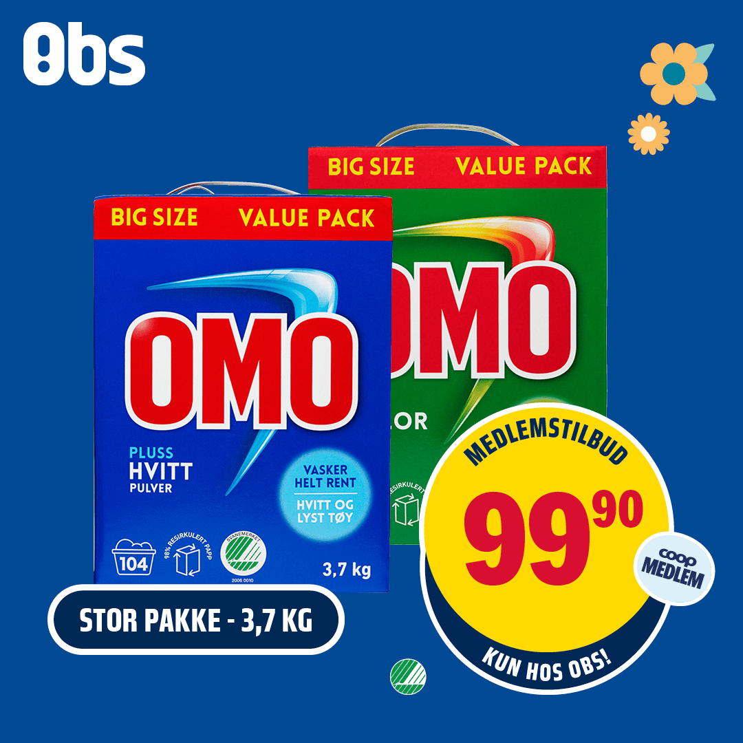 Obs Omo Color:Hvitt 29.Juni 4.Juli