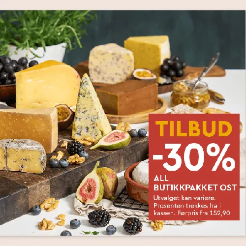 Coop Mega 30% Butikkpakket Ost U13