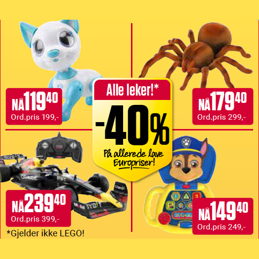 Europris Alle Leker 40% U2