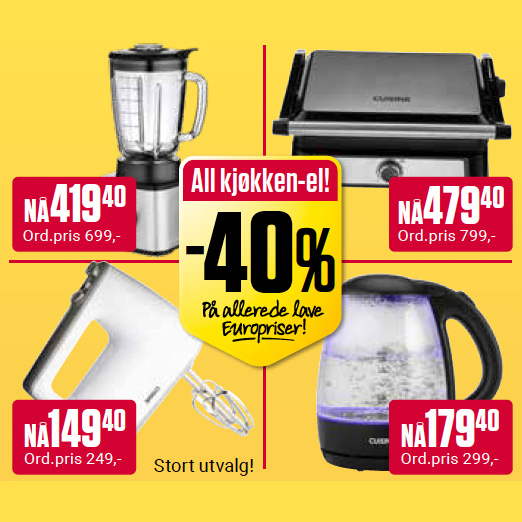 Europris 40% Kjøkkenel U2