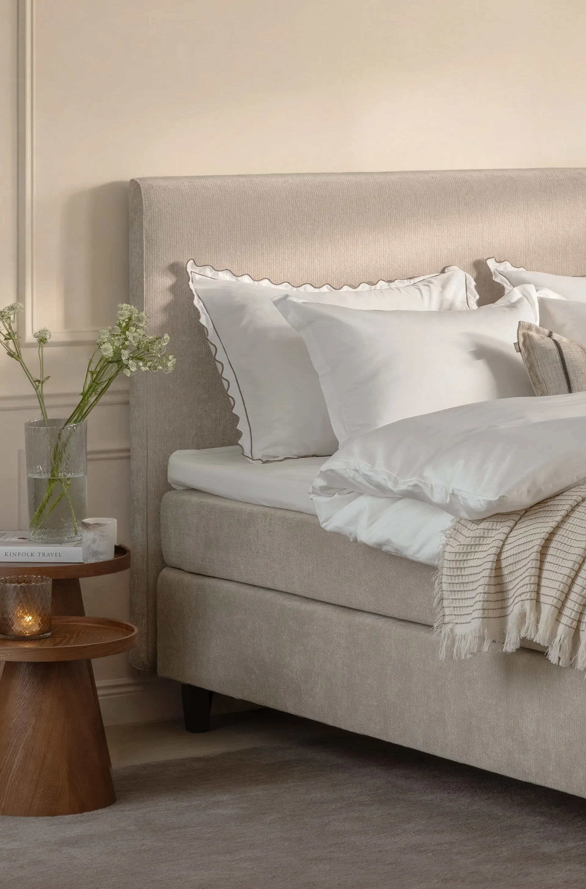 327712 Hitra Kontinentalseng 140X200 Medium Fast Vilde Creme Med Softflex Overmadrass Med Ben Nordisk Hvitoljet Eik 14Cm 7