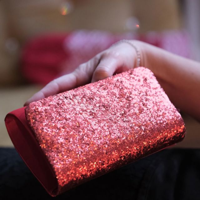 Vesken Rød Glitterveske