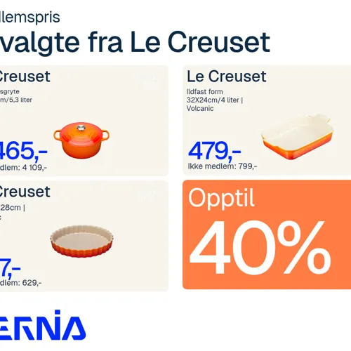 Jernia 40% Le Creuset 27.Aug 28.Sept