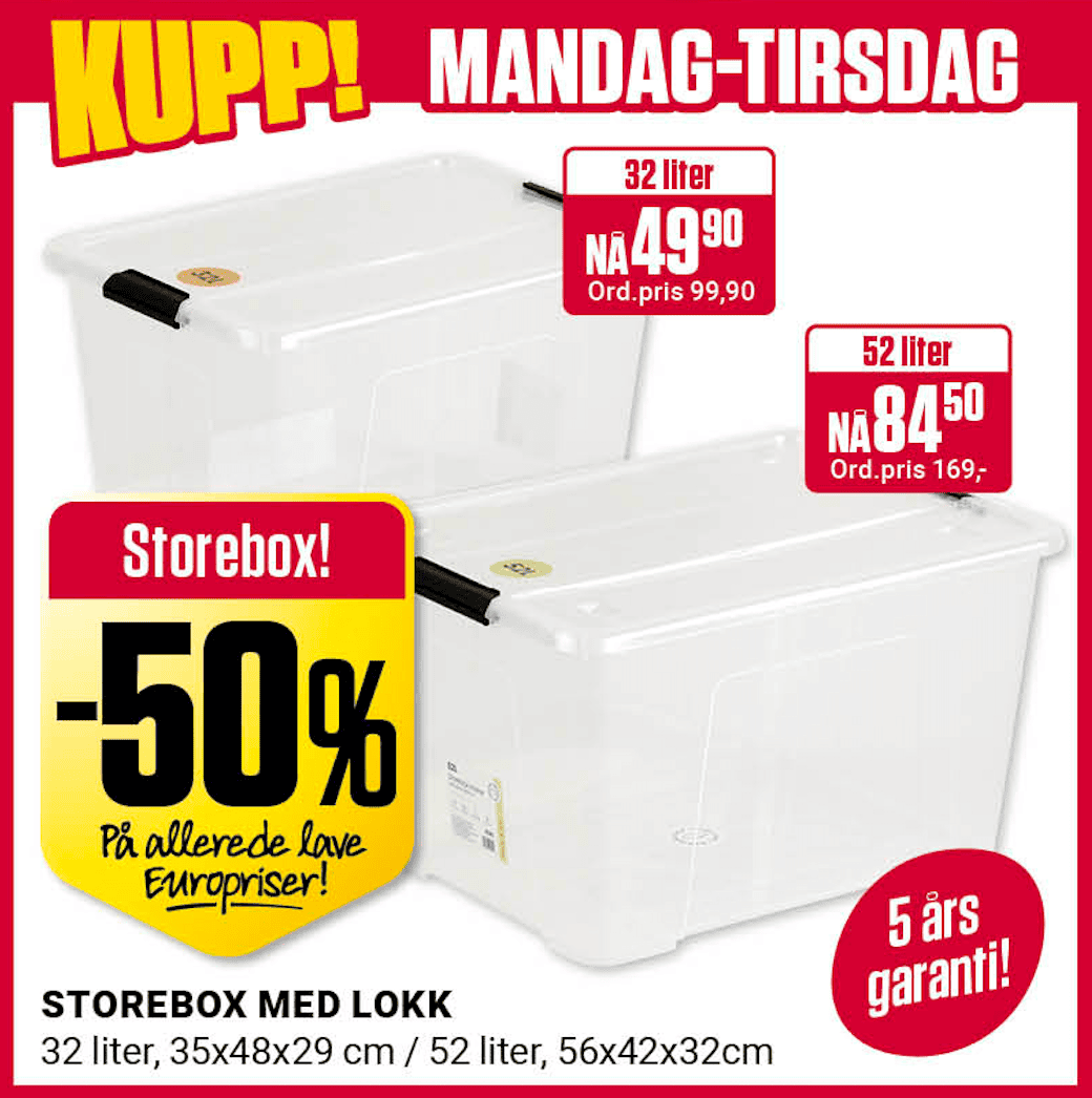 Europris Mandag Tirsdag U31