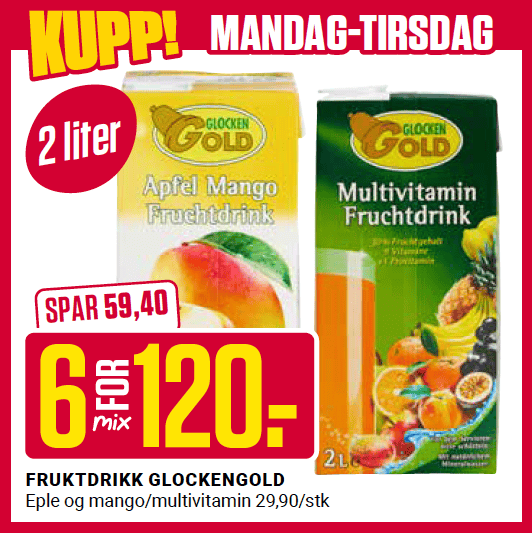 Europris Fruktdrikk Man Tir U36