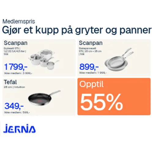 Jernia 55% Gryter Og Panner 27.Aug 28.Sept