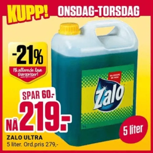 Europris 21% Zalo U28