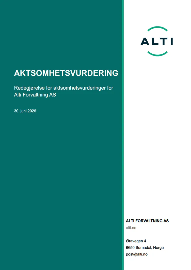 Redegjørelse Aktomhetsvurdering 2026