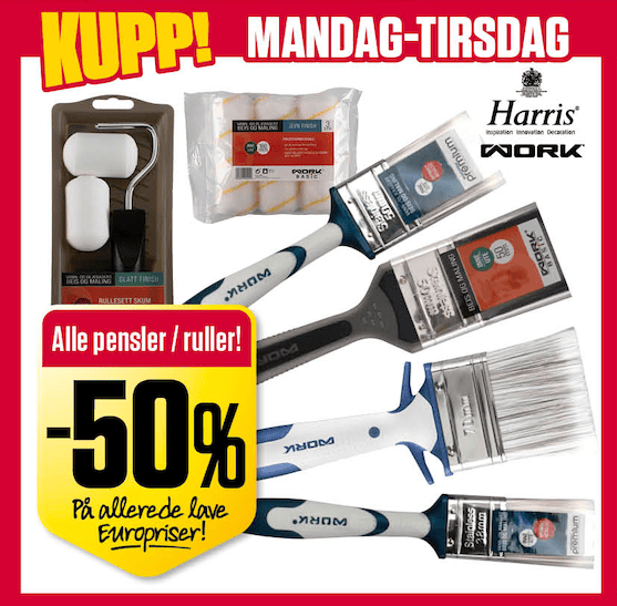 Europris Pensler Og Koster 50% U19
