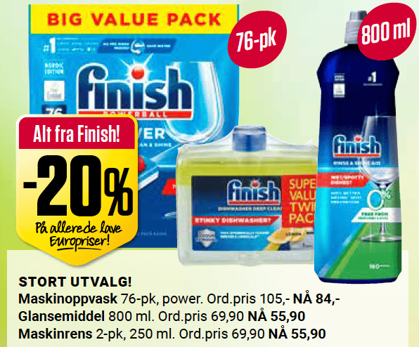 Europris 20% Finish 7. 11.April