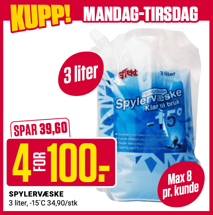 Europris Spylevæske 4 For 100 U41
