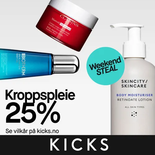 KICKS 25% Kroppspleie 10. 13.4