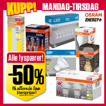 Europris 50% Lyspærer U47