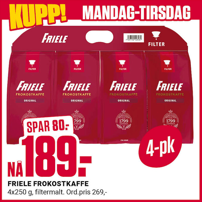 Europris Friele Frokostkaffe Man Tir U18