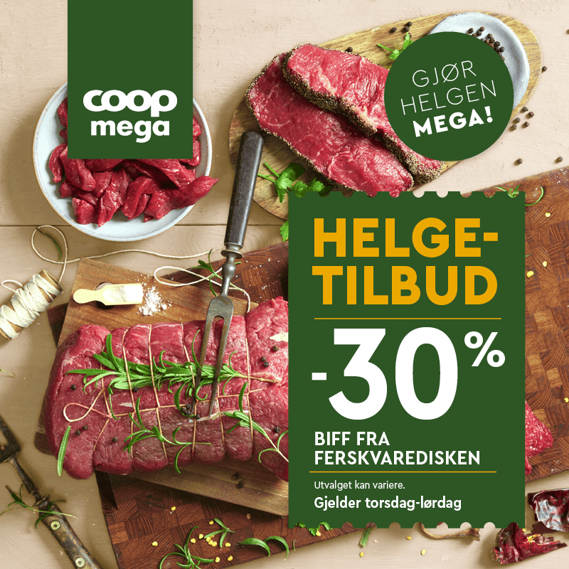 Coop Mega 30% Biff Fra Ferskvaredisken U45
