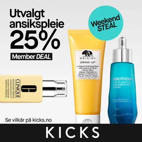 KICKS 25% Ansiktspleie 22. 25.5