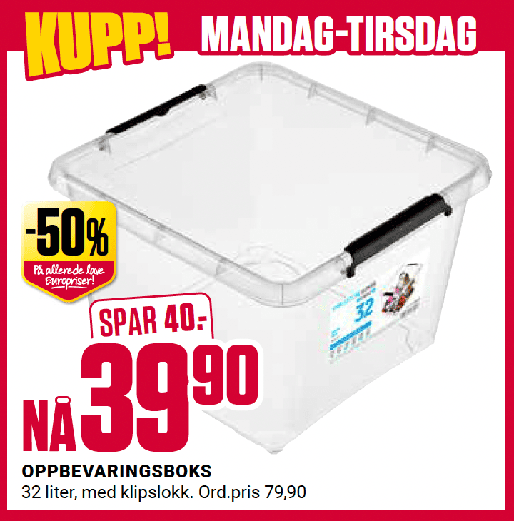 Europris Mandag Tirsdag U21