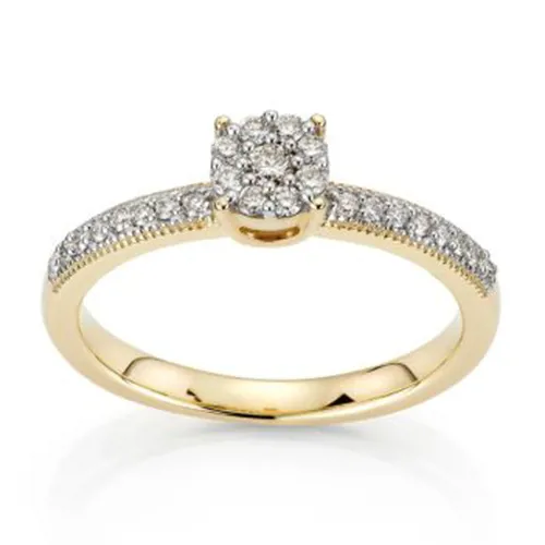 Bjørklund (Diamantring 375 Gult Gull 0 24 Ct Bgr90115)