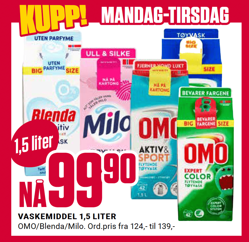 Europris Man Tir Vaskemiddel U44